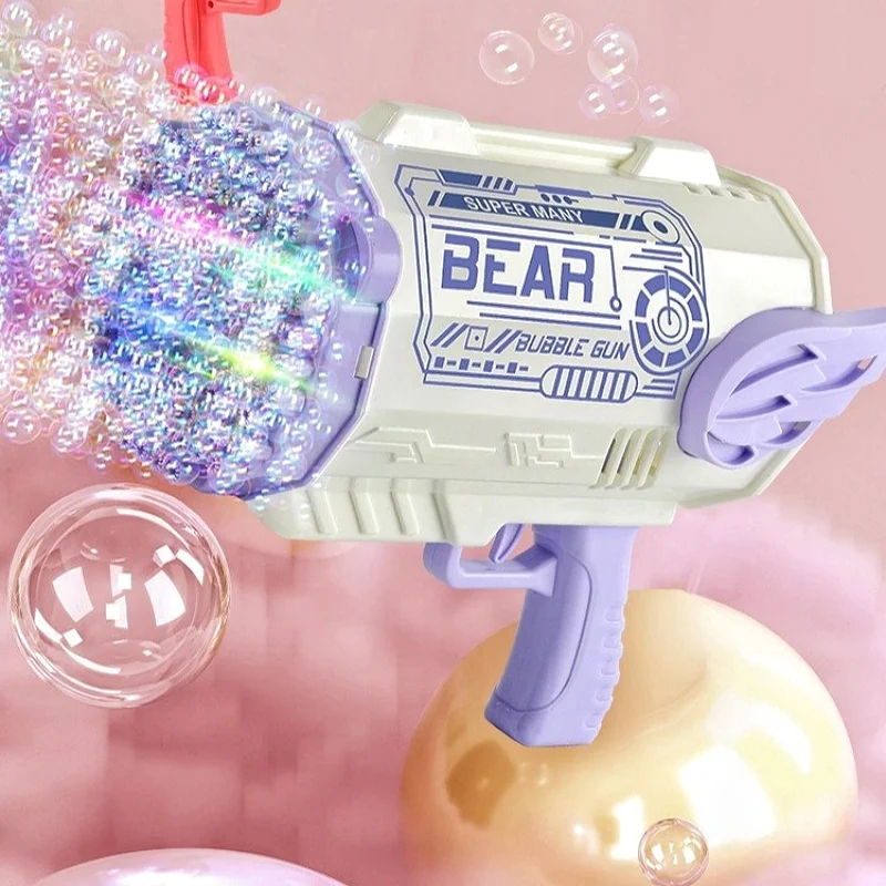 Automatic Bubble Gun Children Holding 80 Hole Light Bazooka Oversized Toy Bubble Machine Toy Bubble Gun 4