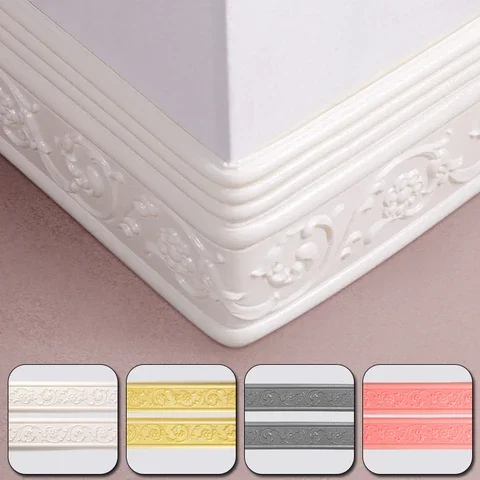 Self-Adhesive New PVC Baseboard Wall Sticker Foam Anti-Collision 3D Stereo Foam Waist Line Wall Skirt Background Edge Strip self adhesive pvc baseboard new background wall edge strip foam anti collision 3d stereo waist line wall sticker skirt foam