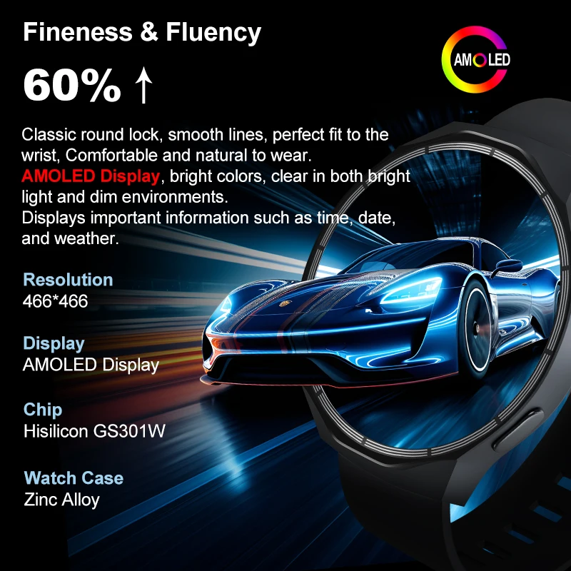 Smart watch HT30 Smart Watch 1.73" AMOLED Screen 2GB ROM Video Dials NFC Heart Rate Sleep Monitor Sport Watches Men