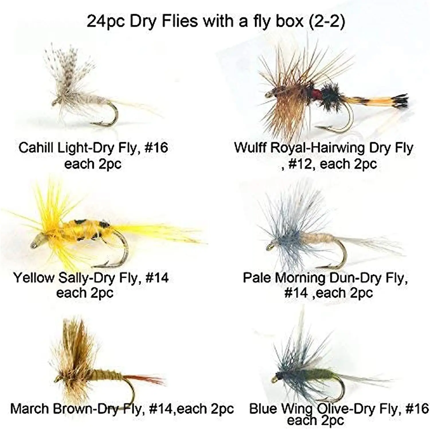 12 Pezzi Kit Esche Da Pesca A Mosca – Secche, Umide E Ninfe Per Trota, Basso E Panfish