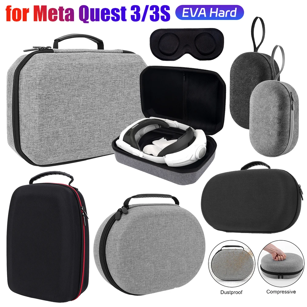 Deluxe Portable Carrying Case for VR Headsets - Enhanced Capacity and Protective EVA Travel Storage