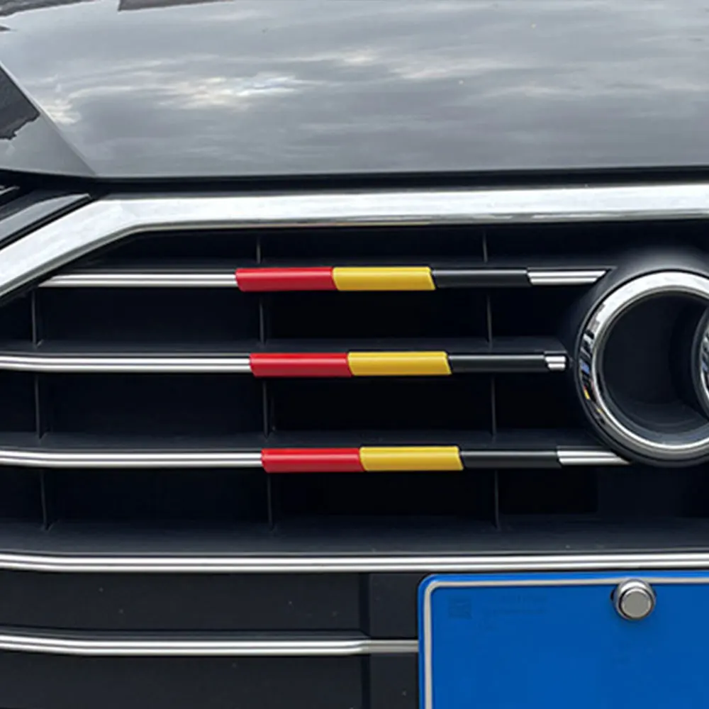 Tri-Color Racing Grille Trim Strips - Decorative Exterior Car Accessories