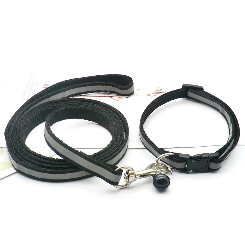 Reflective Pet Leash Kitten and Dog Collar Adjustable Walking Rope Set for Dogs and Cats Go Out Traveling Pet Accessories 