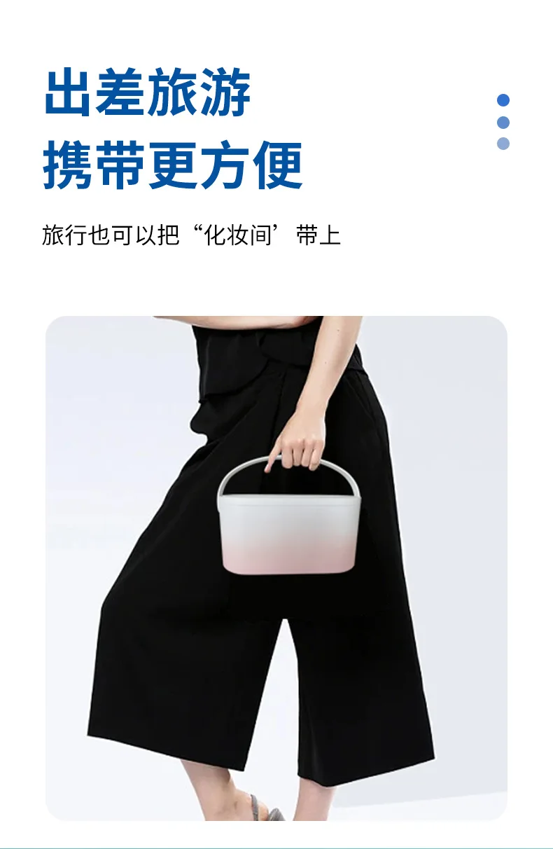 Makeup Storage Box With Mirror Light Portable Led Travel Makeup Cosmetics Storage Box Touch Light Storage Organizer