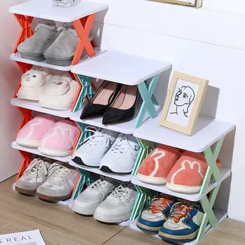 Multi-Layer Shoe Rack Storage Organizer Household Stackable Shoe Cabinet Space Saving Storage Dormitory Shoes Organizers Doorway 3