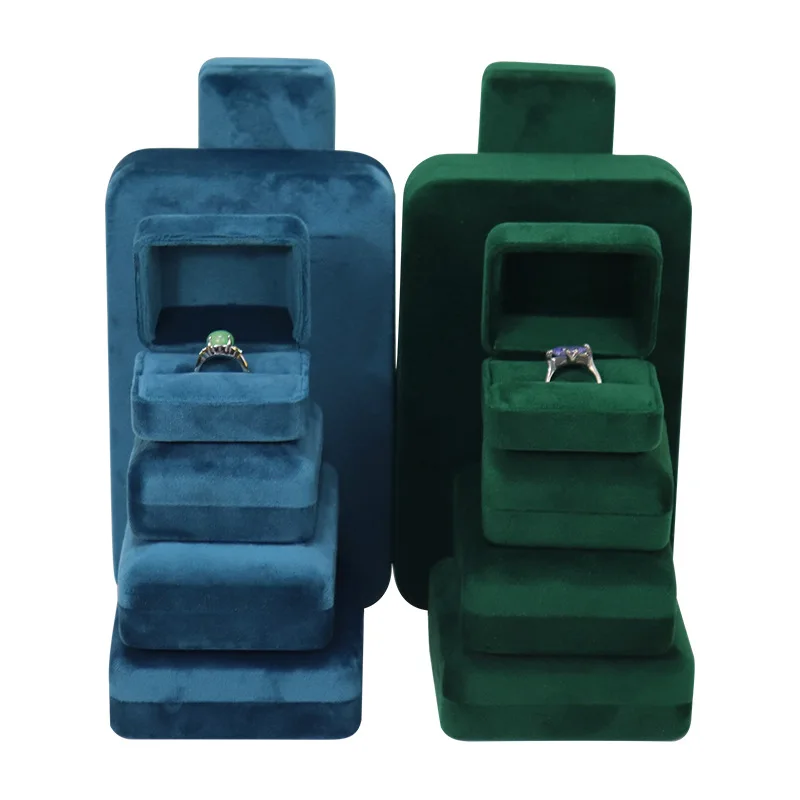 1PcsRoundstandingvelvetironjewelryboxFashionringboxNecklace