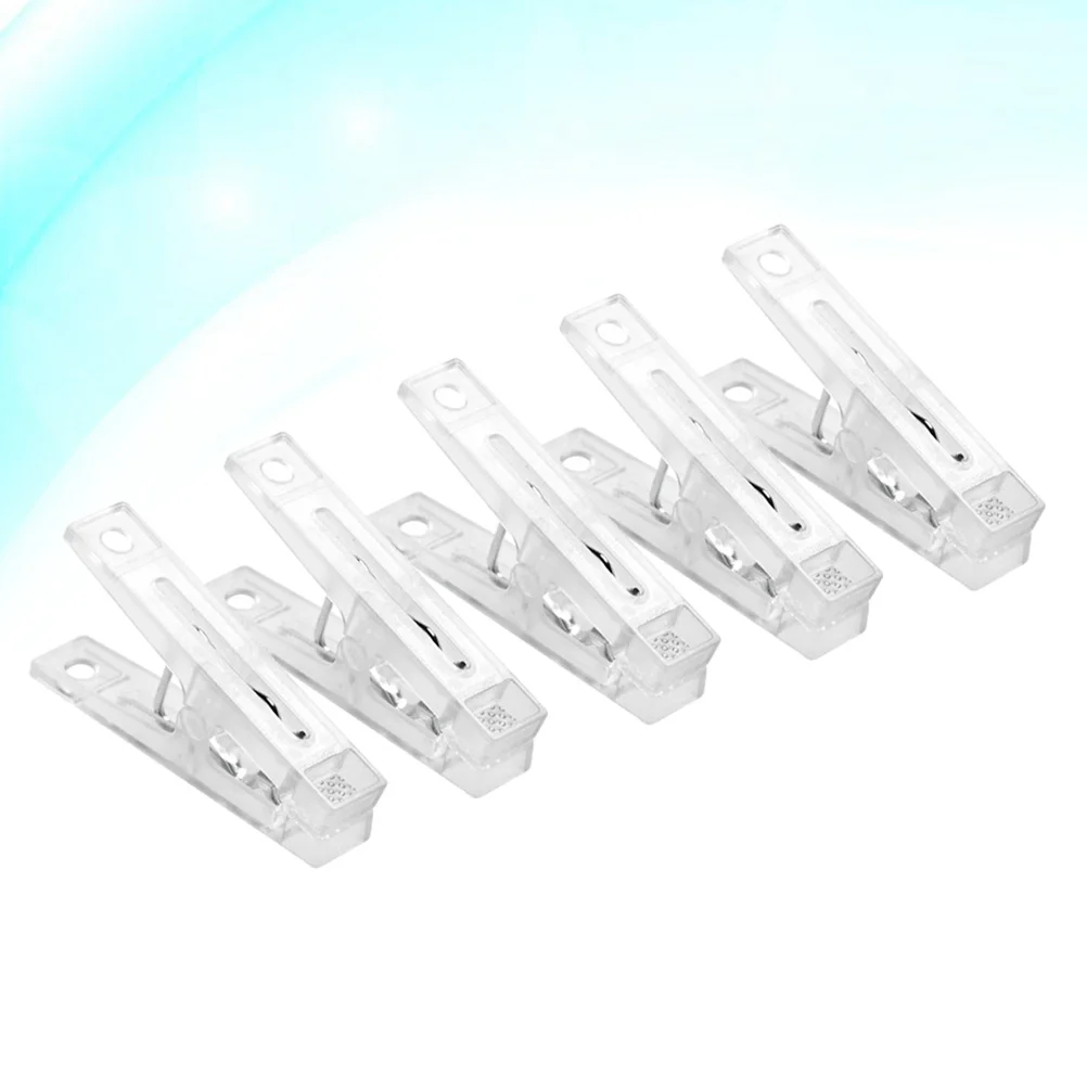 

10pcs Multifunctional Clear White Clothes Pegs Clothing Hanger Clamp
