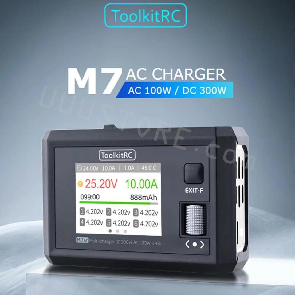 NEW ToolkitRC M7AC 100W AC / 300W DC Input XT60 XT30 Output 2-6S Lithium Battery Balance Charger for RC Model Aircraft Drone
