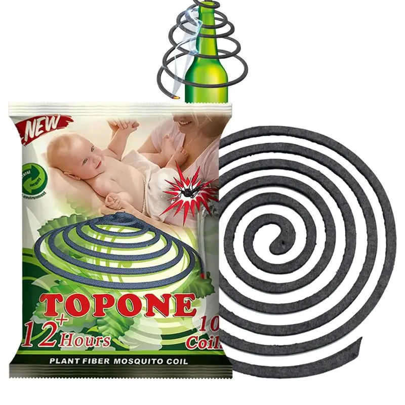 Bobina Di Incenso Alla Citronella 10 Pezzi Bobine Di Repellente Di Polpa Naturale Bastoncini Di Citronella Bobina Di Citronella Delicata Con Supporto 