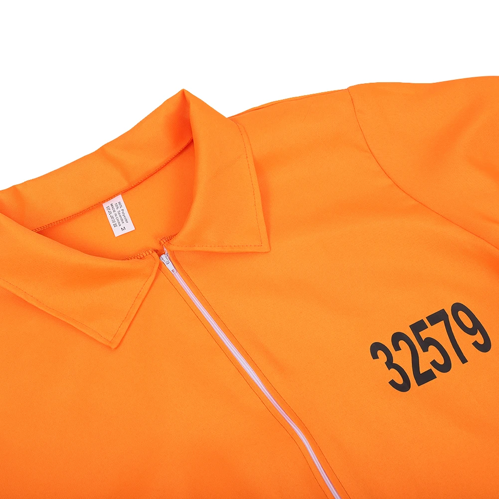 Disfraz de prisionero americano para hombre y mujer, mono, Tops, pantalones,  uniforme de prisión naranja para adultos, disfraz de Halloween - AliExpress