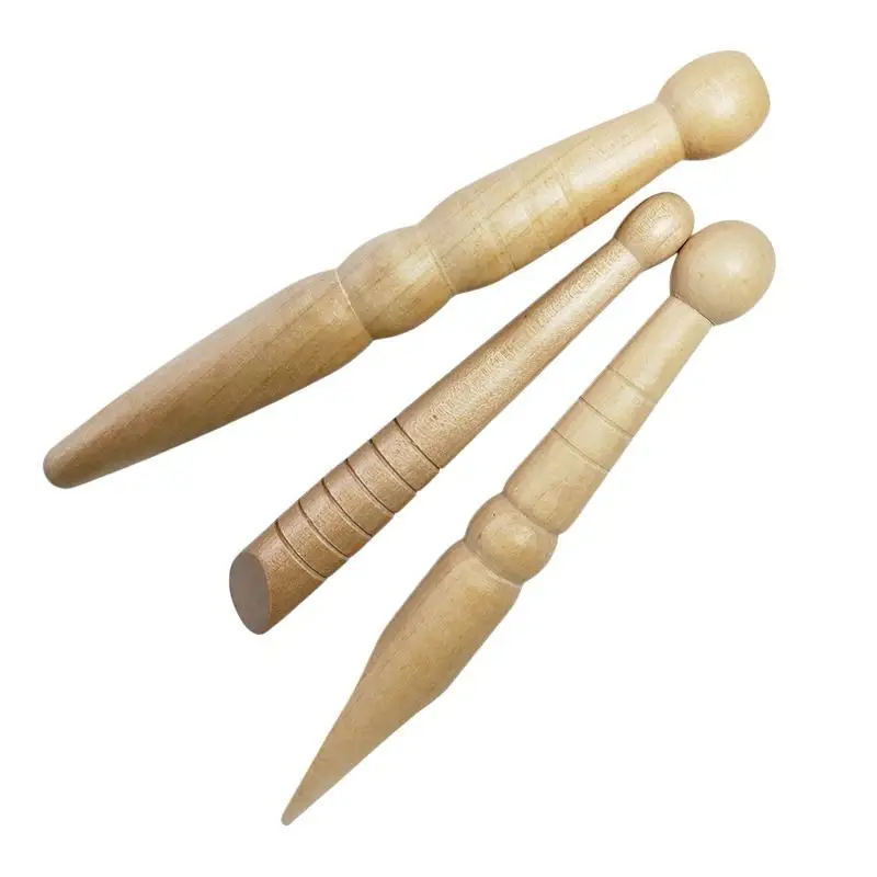 3-teiliges Set Natürlicher Holz-Fußmassagestab zur Linderung von Muskelkater Entspannungswerkzeug Fußreflexzonen-Massagegerät – Detail 6