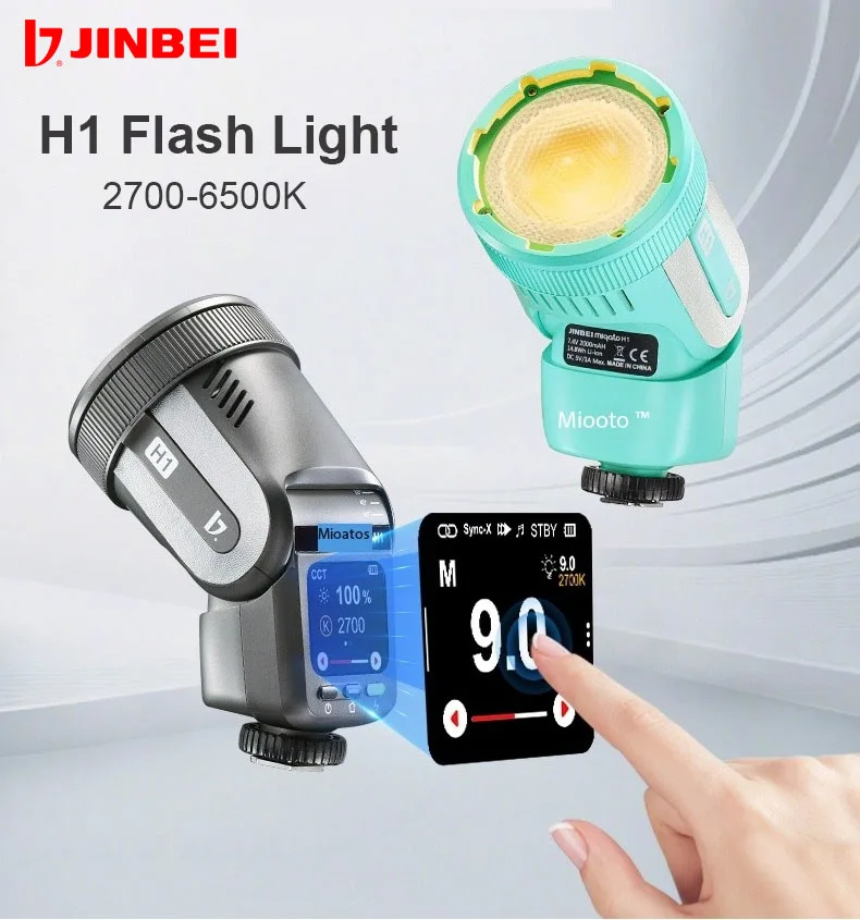 

JINBEI H1-LED Flash Light TTL HSS Speedlite 2700-6500K With TouchScreen Universal for Sony Nikon Canon Fuji Olympus Panasonic