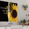 Sunflower Kitchen Curtains Motivational Floral Quote for Women Butterfly Flower  Art Printed Small Bedroom Window Drapes Fabric 5
