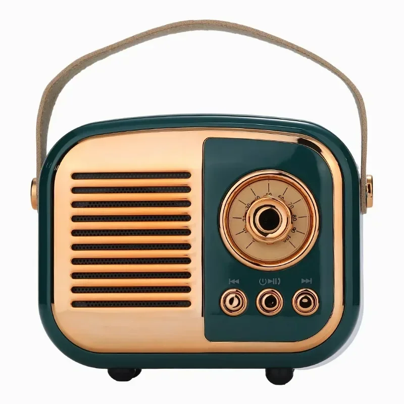 New Bluetooth Speaker Retro Mini Portable Stereo Plug-in Radio Wireless Intelligent