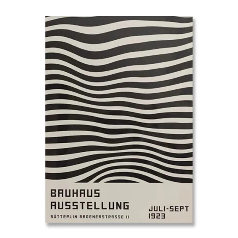 Black and White Modernism Canvas Print - Vintage Minimalist Bauhaus Wall Art