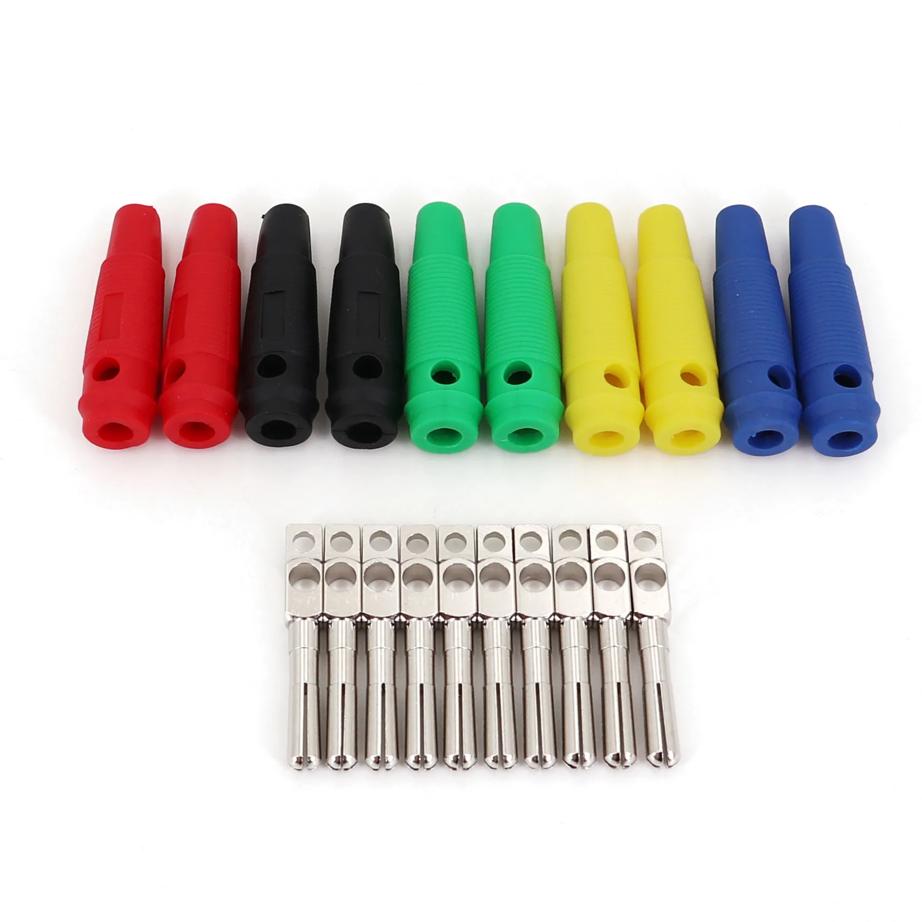 10Pcs Brass Nickel-Plated Stackable High Current Banana Plug Connectors