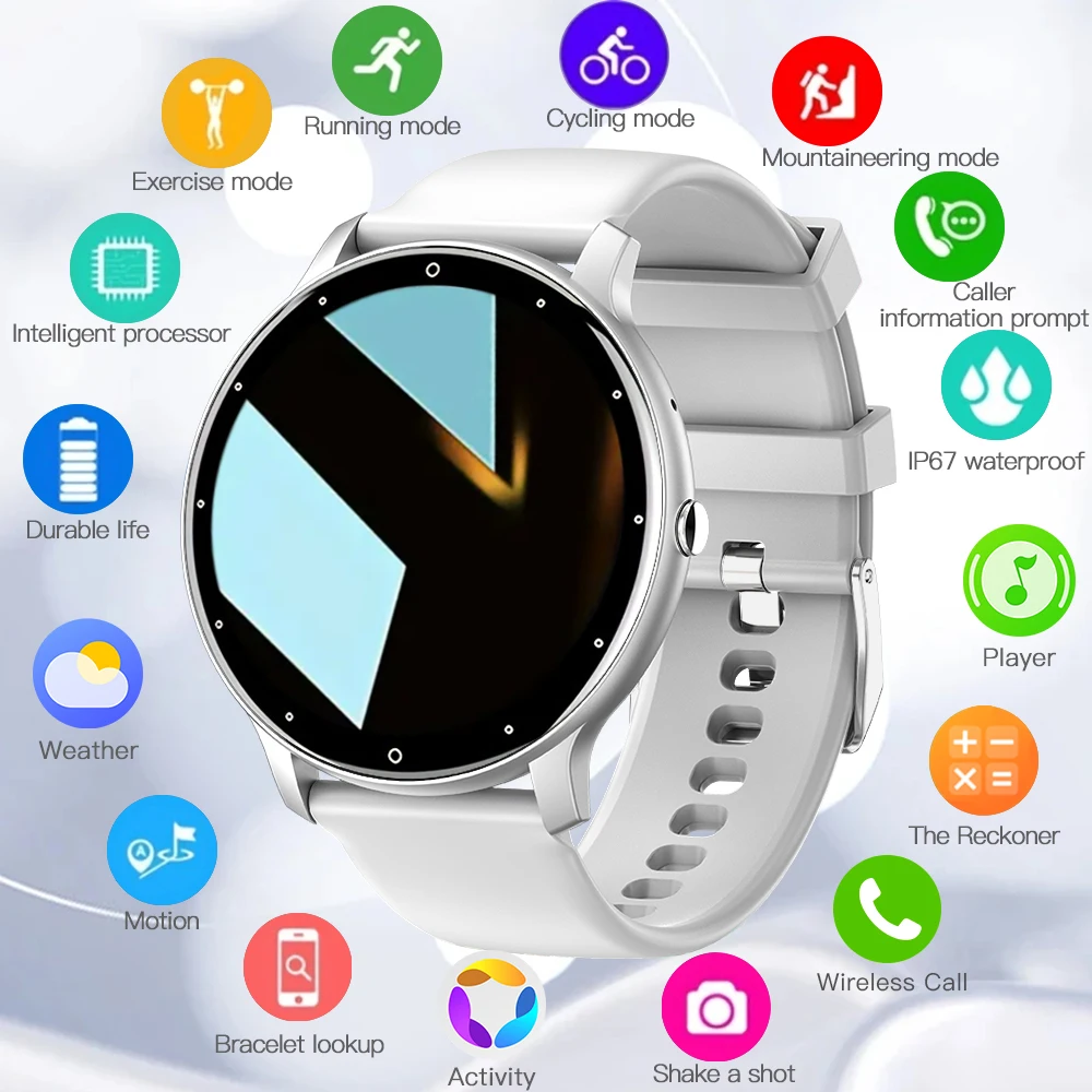 ساعة ذكية للياقة البدنية PEJE مقاس 1.28 بوصة لأجهز...