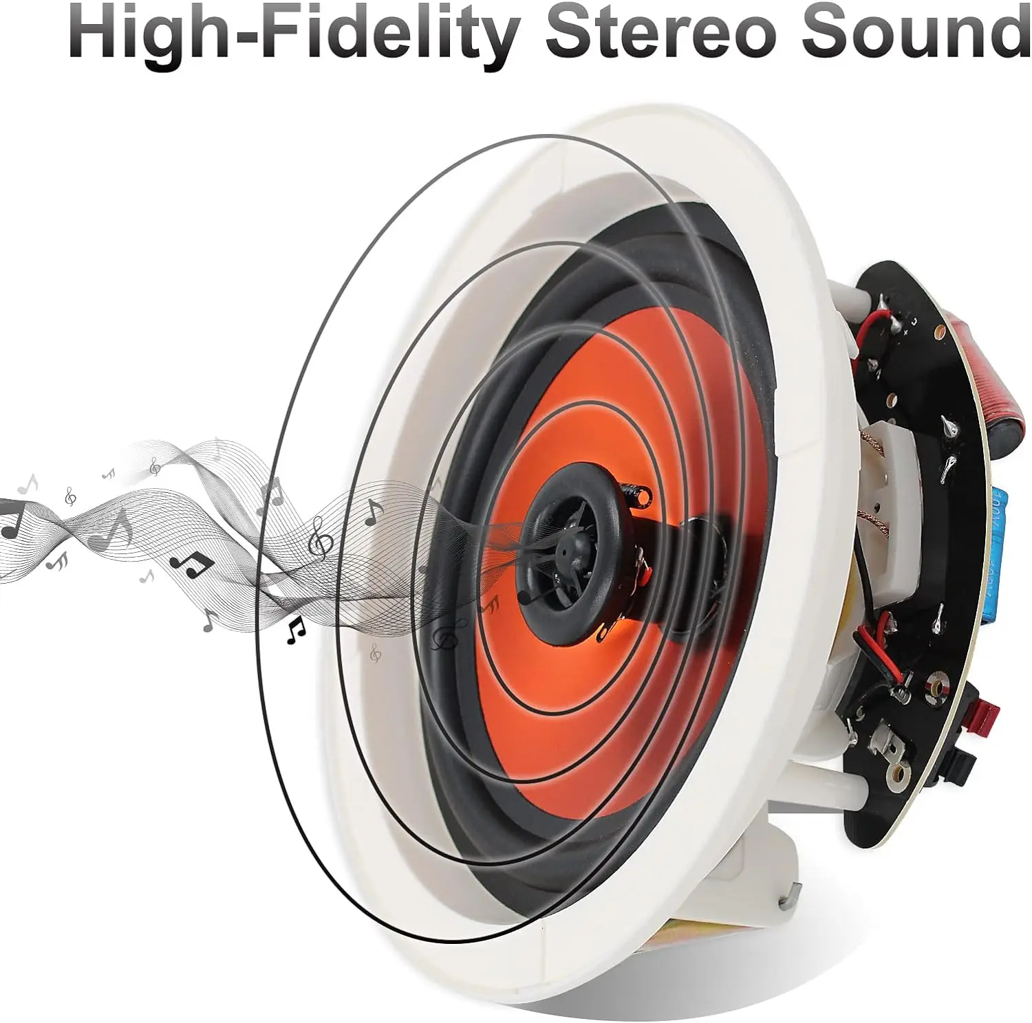 Wall Ceiling Speaker Herdio 6.5'' Bluetooth 320W Flush Mount In Wall Amplifier Receiver For Home Outdoor Porch