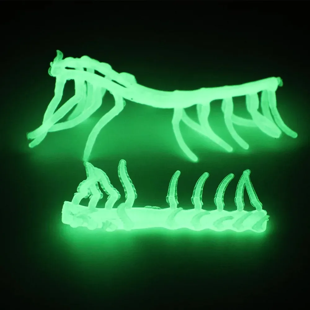 2025 soft rubber Prawn Lure Noctilucent Shrimp Feet Shrimp Fake Bait Simulated Feet White Hook Worm Silicone Sea Fishing