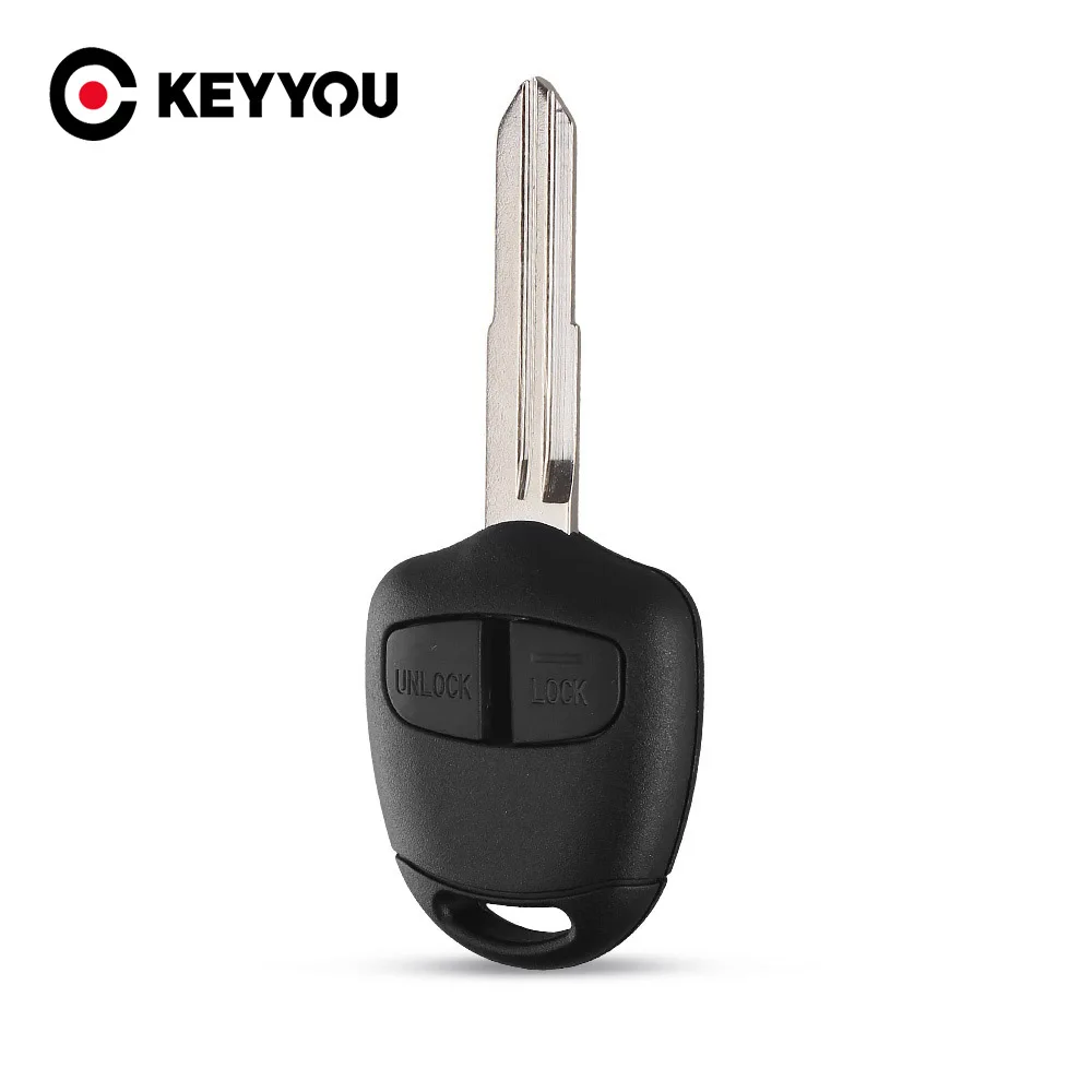 

Replacement 2 Buttons Transponder Car Key Remote Case Fob Cover Shell Blank With Groove on Right Blade For Mitsubishi Grandis