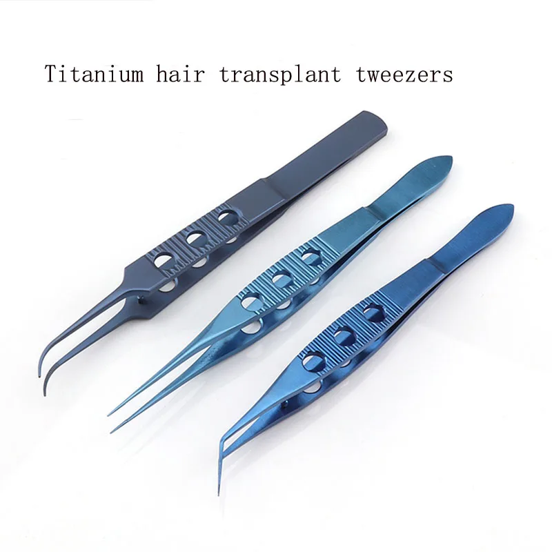 

Titanium alloy hair implant tweezers extract hair follicle separation Cosmetic eye elbow iris tweezers pluck hair straight