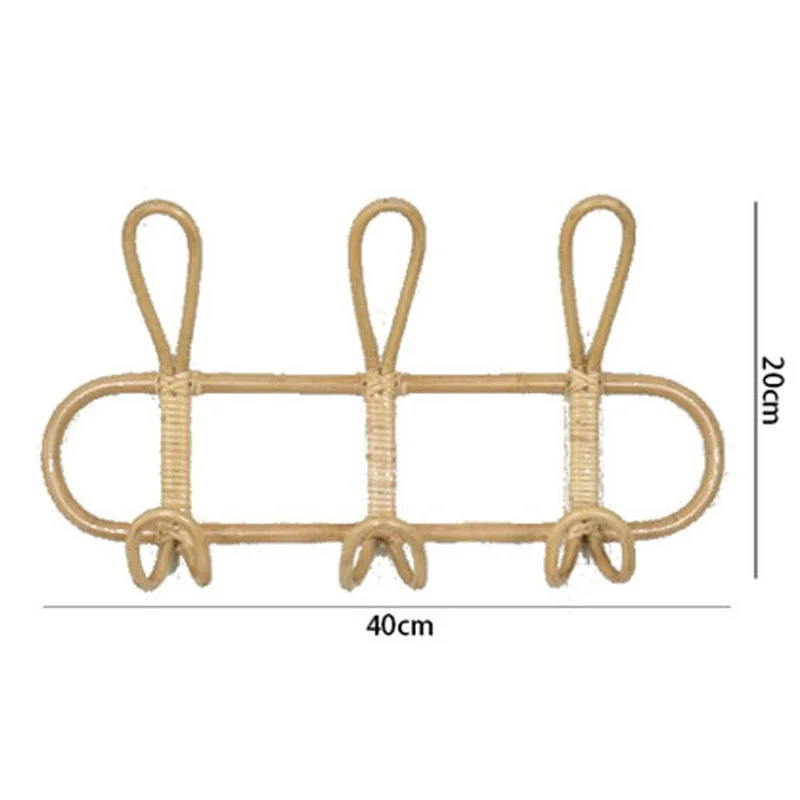 Rattan Wall Hooks Rattan Hanger Kids Garments Organizer Rack Clothes Hat Hanging Hook Kids Room Decor Hangers Clothing Storage - Image 6