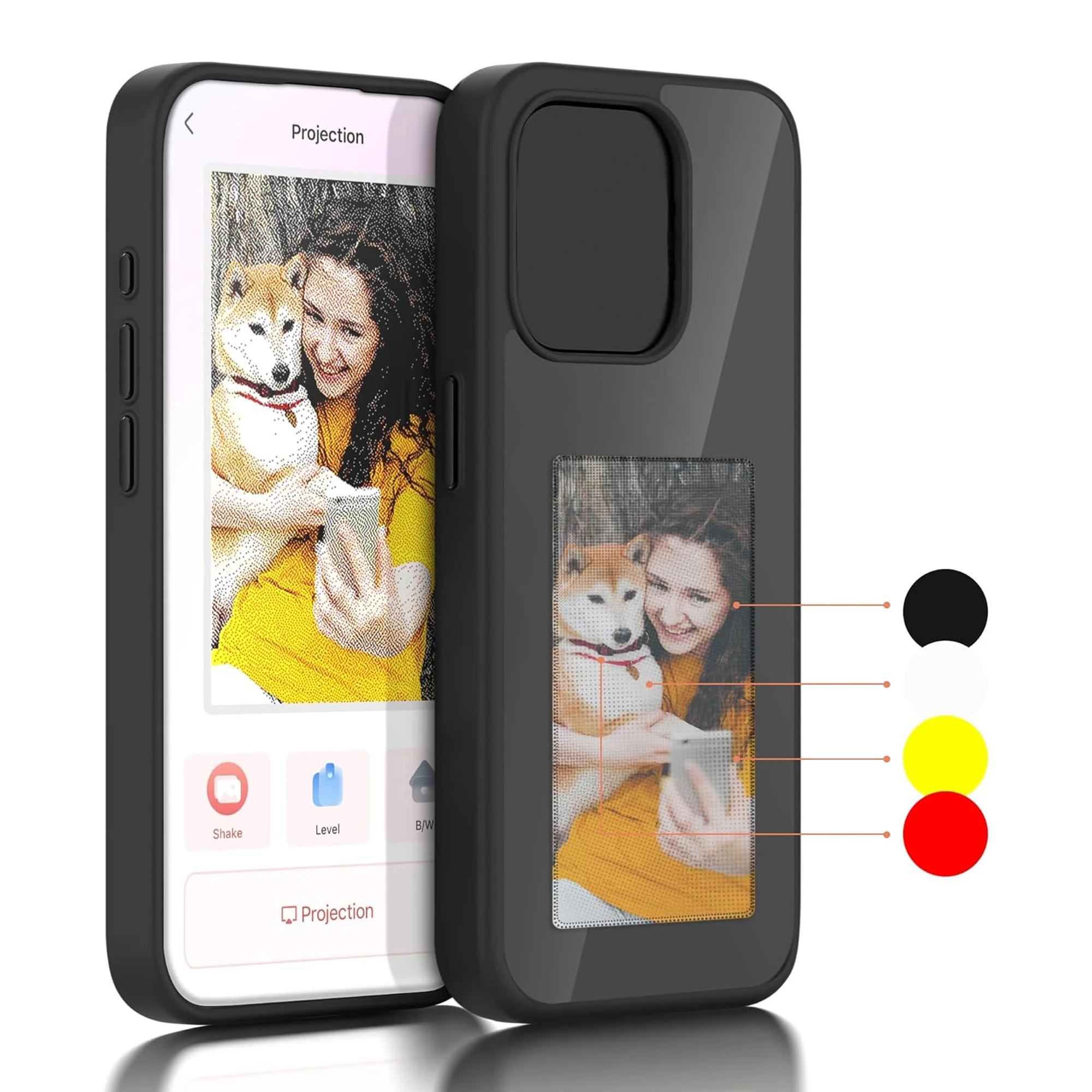 4-Colors-Eink-Screen-Display-iPhone-Case-Smart-NFC-APP-Refresh-No ...