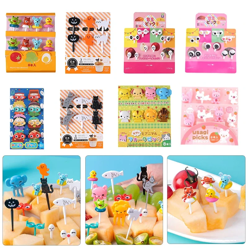 Mini Fruit Forks For Children Toothpick Lunch Party Pick Dessert Fork Snack Hallowmas Pumpkin Mould Decoration Bento Decorating fruit fork
