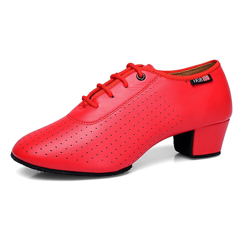 Women Latin Dance Shoes Jazz Adult Ballroom Salsa Dancing Shoes Woman Black Red Teachers Training Modern Tango Dance Sneakers 6