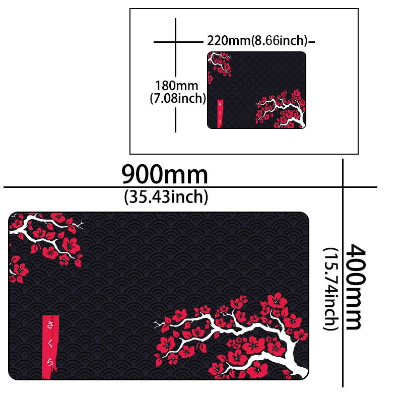 Japonês Cherry Blossom Gaming Mouse Pad Gamer Computador Mousepad Teclado Pad Acessórios - Imagem 2