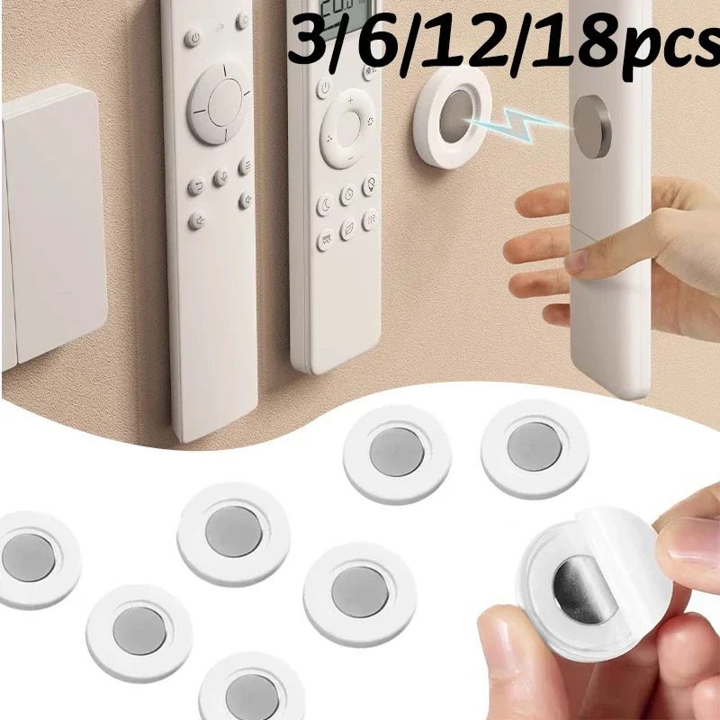 3-12pc Storage Small Magnetic Remote Control Holder Wall Mount Strong Adhesive Remote Control Holder TV Remote Bracket Household