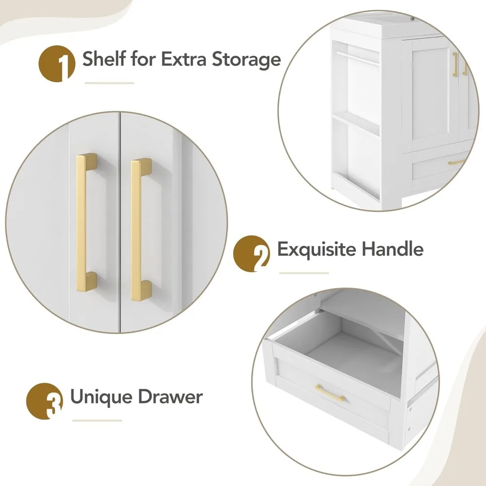 Bathroom Organizers, 30 Inch Bathroom Vanity With Sink, Freestanding Single Bath Vanity Wood Storage Cabinet With Drawer, Side S 3