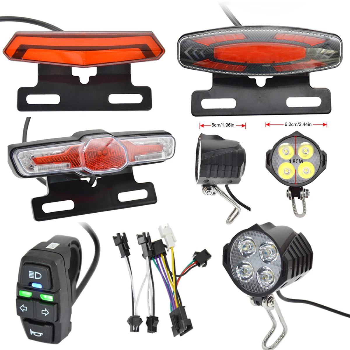 Bike Headlight Ebike Light LED Electric 24V 36V 48V 60V For