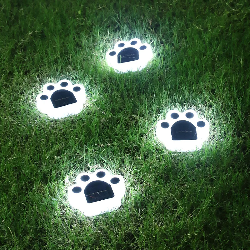 Garden Decoration Lamps Solar Bear Paw Light Solar Battery Charging Waterproof Underground Landscape Pathway Yard Garden