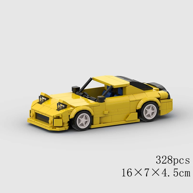 MOC 자동차 속도 RX7 AE86 치론 R8 크리에이티브 레이싱 자동차 모델 빌딩 블록 슈퍼 레이스 브릭 시티 랠리 스포츠 장난감 테크니컬