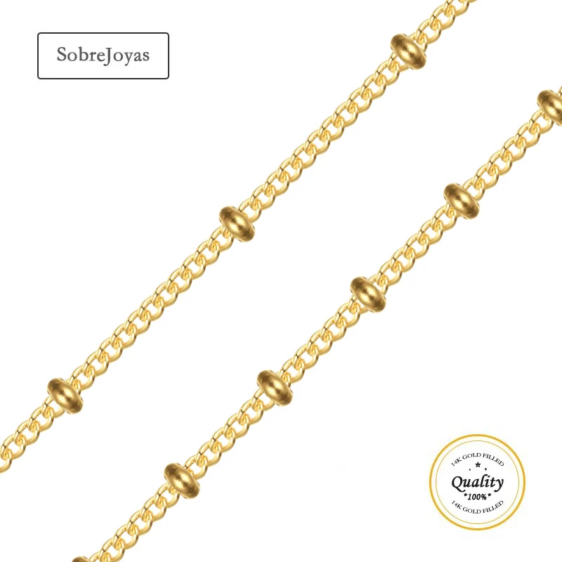 

14K Gold Filled 1.2mm Satellite Chain With 2mm Ball Chain Unfinished Necklace Gold jewelry Minimalist Gold Chain DIY Jewelry