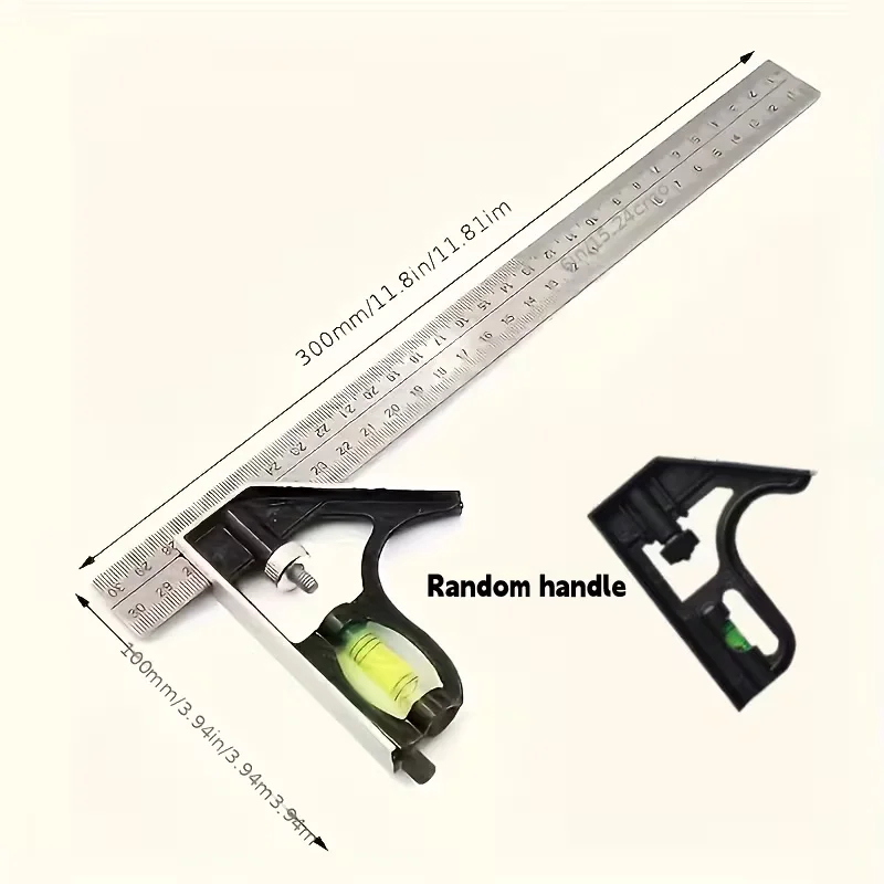 300mm 스테인리스 스틸 앵글 콤비네이션 사각자 모바일 수평 이동식 45도 직각 목수용 목공 레벨 이동형