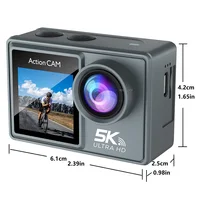 5K 30FPS Action Camera 4K 60FPS Dual Screen 170° Wide Angle 30m Waterproof Sport Camera with Remote Control Bicycle Diving Cam 2