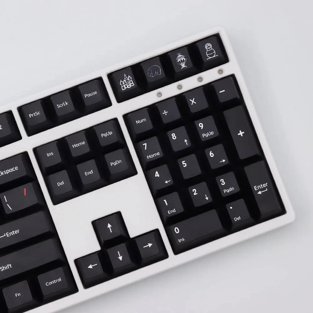 Teclado Russo para Teclado Mecânico Preto Vermelho Perfil Cereja Pbt Dye-sub Inglês Layout Faça Você Mesmo Ikbc Personalizar 134 Chaves - Imagem 2