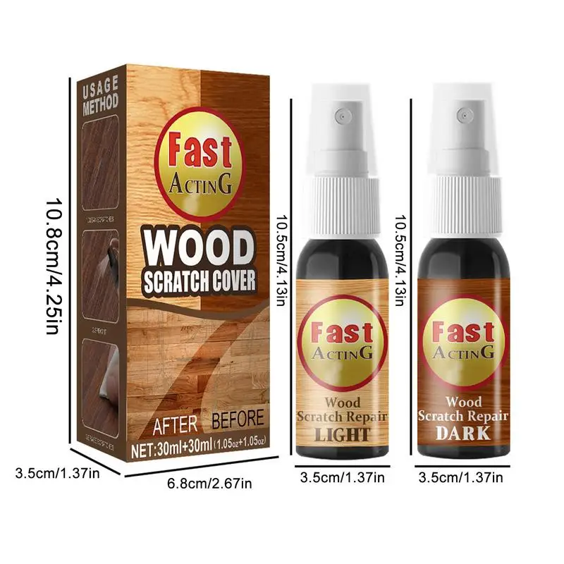 Wood Repair Kit Floor Wood Repair Furniture Paint Floor Complementary Color Spray Repair Wood Scratch Remover Acting Spray