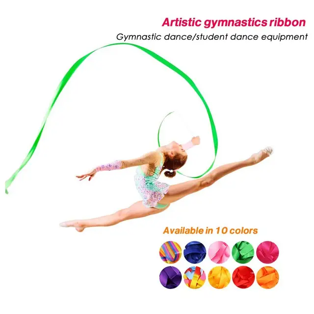 Bâton de ruban de gymnastique rythmique  Bâton de torsion de ruban de  gymnastique-Danse de paillettes-Aliexpress