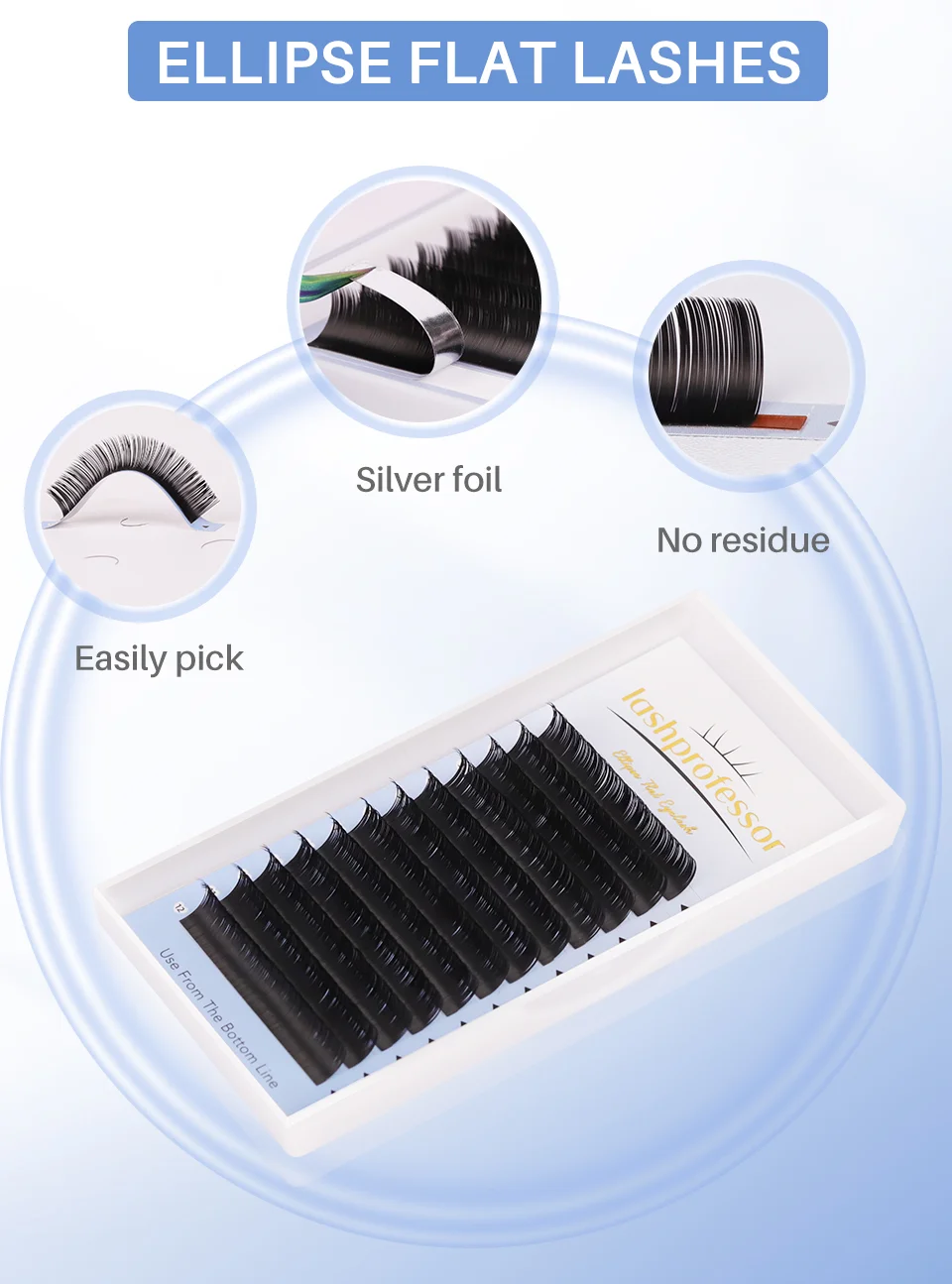 Lash professor Ellipse flache Wimpern doppelt geteilte Spitzen c cc d dd 0,15mm 0,20mm matte flache Wimpern Make-up Wimpern Faux Nerz Wimpern – Detail 7