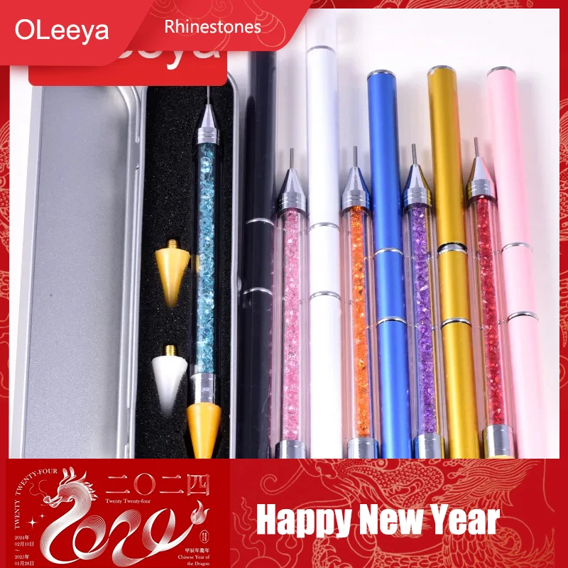 1set/lot quality Crystal Pen picking up Rhinestones Gems Sticky Wax Pencil  DIY Tools for Nail