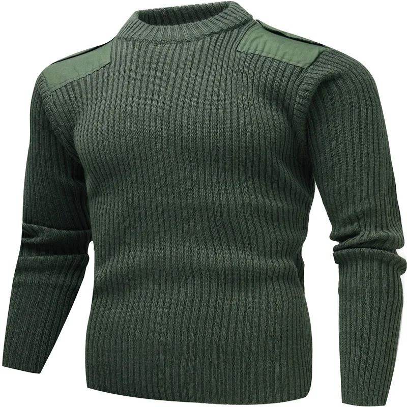 Men's V-Neck Knitted Sweater Wool Blend Long Sleeve Fashionable Slim Fit Warm Autumn Winter Top Cross-Border Style African La... - 3