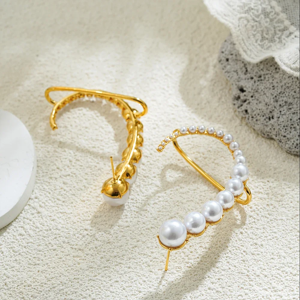 Elegant Temperament Imitation Pearl Clip Earrings Without Piercing Earclips for Kids Girls Ear Cuff Climbing Earring Jewelry New