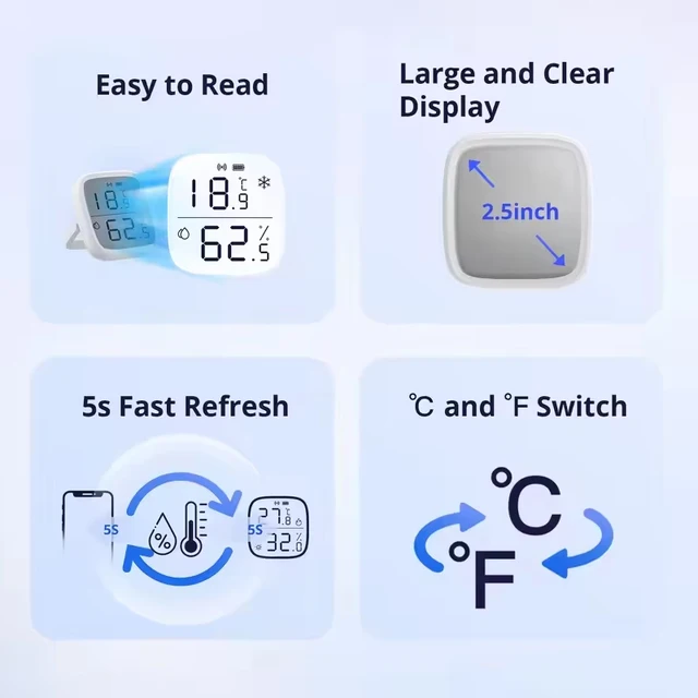 SONOFF SNZB 02D Zigbee Temperature Humidity Sensor with LCD Screen for EWeLink SONOFF ZigBee Bridge Alexa Google Home Alice 2