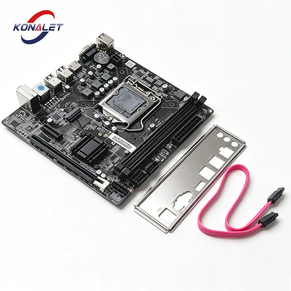 KONALET H61 Motherboard LGA1155 DDR3 Support Intel i3 i5 i7 2nd 3rd Gen USB2.0 SATA2 VGA HDMI Micro ATX Desktop Mainboard