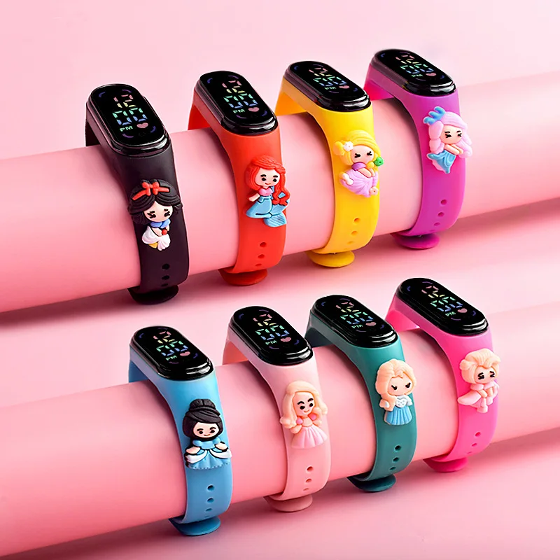 Новинка светодиодные электронные водонепроницаемые часы Disney Frozen Aisha мультяшный персонаж из аниме Белоснежка спортивные часы Xiaomi подарок на день рождения