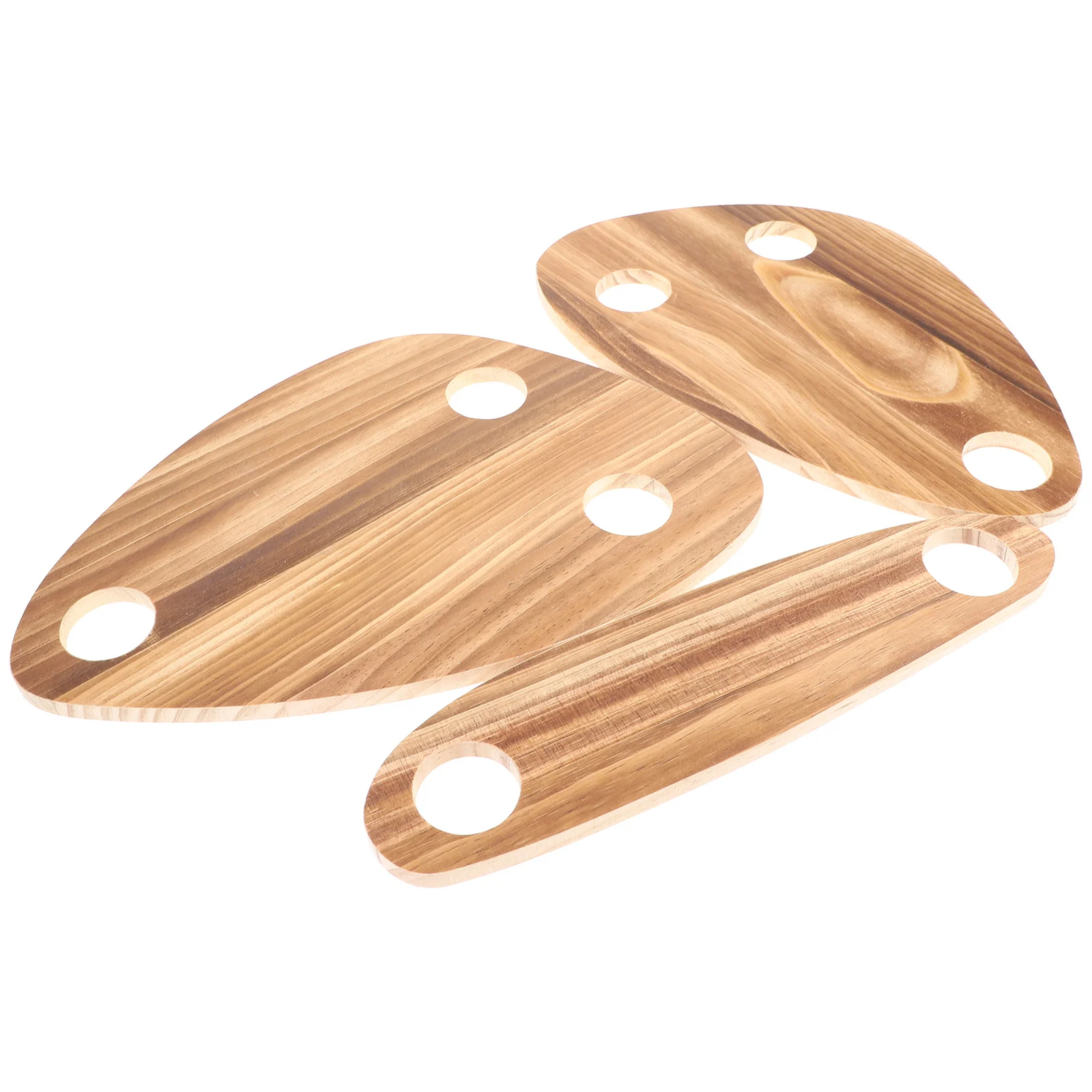 

3 Pcs Wooden Cup Holder Bottle Topper Parts Picnic Accessories Serving Trays