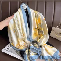 Spring Scarf Women's Luxury Design Scarf Silk Smooth Scarf Soft Muslim Headband Shawl Beach 85x180cm 2